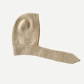 Gorro de punto vintage francés con tiras largas en suave color avena para mujer y bebés - Avena
