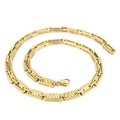 Men's hip-hop gold stainless steel necklace with geometric rectangular hollow links - Style A Gold Color (KN228526-Z) / 45cm