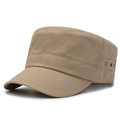 Khaki platte militaire pet voor heren van ademende en sneldrogende stof voor buiten - Khaki