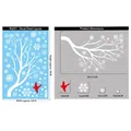 Christmas window sticker set with white snowflakes and red bird BQ457 20x30cm - BQ457 Style
