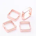 Cadres de perles carrés en or 14K à double trou pour accessoires de bijoux artisanaux - DE 8mm DI 6,5mm (Pour perles de 6mm) / Or rose