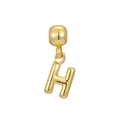 Macro detail of 18k gold plated balloon style letter H pendant with polished finish - Letter H