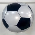 Classic black and white 4D soccer football foil balloon with a shiny metallic finish - 4D Sphere Football / 22 Inch