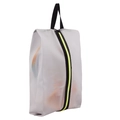 Witte mesh schoenentas met gele bies en rits voor draagbare reissneakers en sport - Extra groot / Grijs-Mesh Stijl