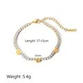 Detail of 18K gold plated stainless steel bracelet with zircon butterfly charms - DFB194 (Butterfly Tennis Bracelet)