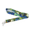 Polyester lanyard with Van Gogh Irises floral print and metal lobster clasp for keys - Irises (KP528-3)