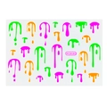 Detail of neon drip effect nail stickers in green, orange, and pink colors, model WG6083 - WG6083 (Blood Drip)