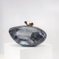 Chic marble pattern acrylic clutch bag with a golden teardrop clasp for evening events - 21*6.5*13 / Black Marble Pattern