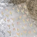 Laser holographic butterfly and fish tail 3D nail stickers with iridescent finish - AB Color