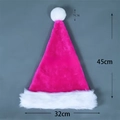 Plush Christmas hat in bright pink and white with dimensions 45x32cm for holidays - Haipai Long Plush Adult / Rose Red