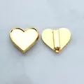 Golden heart alloy charms with back groove for DIY jewelry bracelets and wristbands - Gold Base - Heart