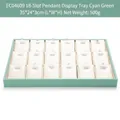 Green and beige 18-slot pendant jewelry tray for necklace display and storage - Mint Green 18-Slot Pendant Tray