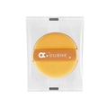 Enkele ronde oranje make-up spons puff in een verzegelde transparante plastic verpakking - Geel (Transparante Tas)