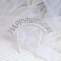 Detail de topper gateau Happy Birthday avec strass et perles pour decoration de fete. - Perle Strass Happy Birthday