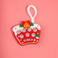 Christmas-themed pop bubble sensory game machine in red with cute seal buttons - Christmas Bell
