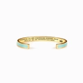 Gold-plated C-shaped cuff bracelet with blue enamel and niece crown engraving - Niece / Green