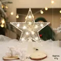 Lighted 22cm transparent star tree topper with warm LED lights and 21cm width design - 22cm Striped Warm Light