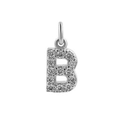 Silver micro-pave zircon letter B pendant with 18k gold plating for DIY jewelry - Steel-B