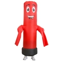 Inflatable red tube man costume with funny smiling face for adult party performance - Smiling Dancer Red / One Size