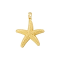 Vintage style gold-plated starfish pendant with textured metallic finish and ring bail - VD1518 Gold Starfish