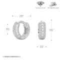 Detailed measurement guide for S925 sterling silver hoop earrings with 5A grade zircon - 6mm / Silver