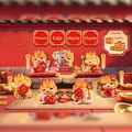 Coffret de figurines chevaux porte-bonheur en rouge et orange festif - Série Cheval Mignon Chance Richesse (-243) / Boîte de Set Complet (Set de 6) / Rose vif