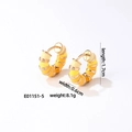 Retro bamboo texture hoop earrings with yellow and white enamel finish in gold plating - Gradient Yellow