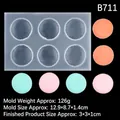 Detailed view of 6-cavity silicone macaron mold with dimensions 12.9x8.7x1.4cm - 2# B711 / Clear