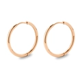 Pair of minimalist round hoop earrings in polished rose gold finish over stainless steel - 2.0*18mm / Rose Gold