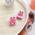 Pink cartoon rabbit mini hair claw clips made of resin for girls and children - Rabbit (Pair)