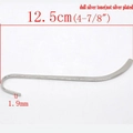 Dull silver tone S-shaped metal bookmark hook 12.5cm long with matte finish - White K Tone Bookmark 125x5mm - 8Pcs