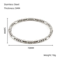 Bracciale rigido minimalista in acciaio inossidabile con perline ovali e chiusura a scatto - Stile con Perline Originale in Acciaio Inossidabile / Color Acciaio