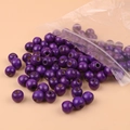 Sphärische violette Ahornholzperlen mit großen Löchern in einem Polybeutel - 10mm/100Stk / Lila