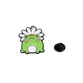 Pin's mignon grenouille verte avec marguerite en alliage de zinc et attache en caoutchouc - C2561-2 Broche Grenouille Marguerite