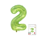 40-inch light green foil number 2 balloon with metallic finish and packaging card - 40-inch Jelly Green 2 With Paper Card
