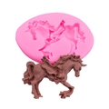Karussellpferd Silikonform für Fondant und Schokolade DIY Backzubehör für Tortendeko - Rosa Pferd Einhorn Stil