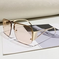 Lunettes aviateur dorées surdimensionnées avec verres dégradés et branches ajourées - Monture Dorée Verres Champagne