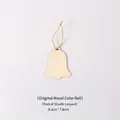 Set of 10 bell-shaped natural wood Christmas ornaments with rustic jute hanging ropes - Large Raw Wood Bell 10PCS