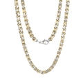 4mm two-tone Byzantine emperor chain necklace in silver and gold stainless steel - Two-tone Gold 4mm / 45cm