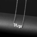 Collier zodiaque en argent avec pendentif Vierge en police Old English chic - Vierge