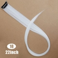 Single piece 22-inch straight white hair extension clip made of synthetic heat resistant fiber - White (18)