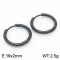 18K stainless steel 16x2mm black huggie hoop earring for men and women minimalist - 16*2mm Black Ke113175-zz / A Pair Of [inner Diameters]