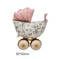 Ballon en aluminium de landau rose pour baby shower avec fleurs et taille 92x63cm - 92*63cm / Landau Rose Mat