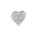 Sparkling silver heart pendant with pavé set cubic zirconia for custom jewelry - Heart / Silver