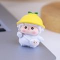 Mini statuetta a forma di pecora con cappello giallo e vestito bianco per scrivania - Pecora Borsa
