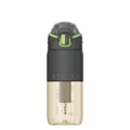 Translucent amber PPSU sports bottle 610ml with grey cap and green lock button - 610ml / Dark Gray
