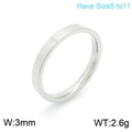Sleek 3mm silver stainless steel band ring available in US sizes 5 to 11 for unisex - US 5 / Steel