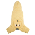 Cappotto giallo impermeabile per cani con design a mela cartone e trapuntatura calda - S / Giallo Latte