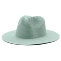Cappello panama in paglia verde menta con trama intrecciata per protezione solare estiva - Stile Semplice / Verde Menta