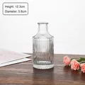 Ribbed clear glass vase for decor, height 12.3cm and diameter 5.8cm cylinder shape - 150 Roman Column Style